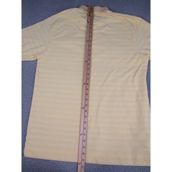 Page & Tuttle‎ Golf Polo Shirt Mens Large Yellow Striped Embroidered Yacht - Picture 12 of 13